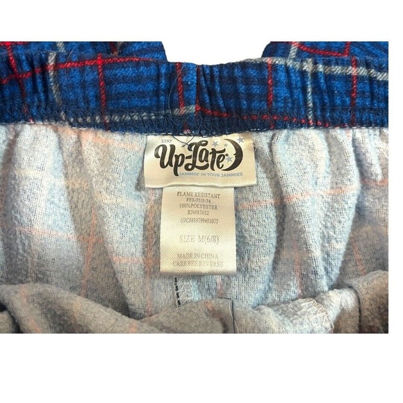Up-Late Boys Plaid Pajama Pants Size Medium 6/8 Flame Resistant - Picture 3 of 3